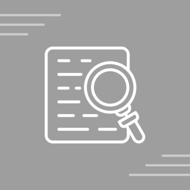 büyüteç ve belge satırı simgesi.