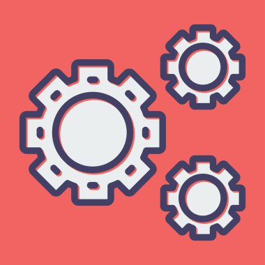 Gears'ı web simge vektör çizim 