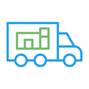 kamyon vektör ince çizgi simgesi