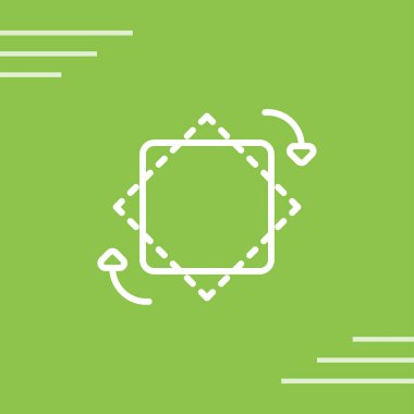 Yeşil arkaplanda beyaz çizgi kağıt simgesi izole edildi. Kağıt tabela. vektör