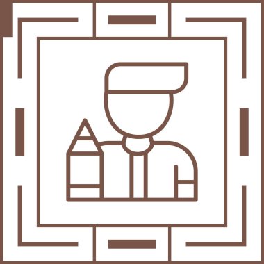 Elinde bavul simgesi olan bir adamın vektör çizimi