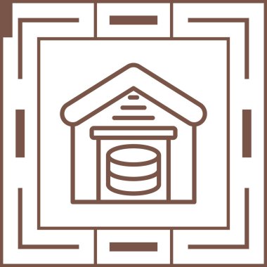 Bir bina simgesinin vektör illüstrasyonu