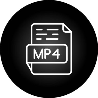 MP4 dosya biçimi vektör illüstrasyonu