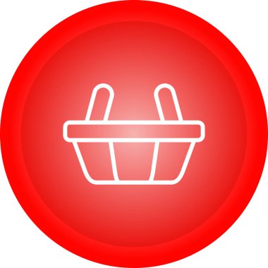 Kırmızı yuvarlak düğmeli sepet simgesi