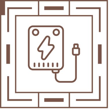 pil yükleme istasyonu simgesi tam taslak biçimi