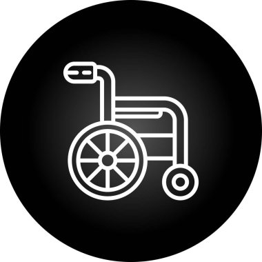 Tekerlekli sandalye ikonu. Grafik ve web tasarımı için illüstrasyon tasarımı.
