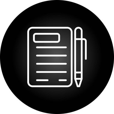 Kalem simgeli pano. Kalem simgesi vektörlü panonun basit çizimi