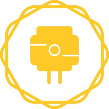 İşlemci simgesi vektörü beyaz arkaplan, bilgisayar ve mobil işaret simgeleri üzerinde izole