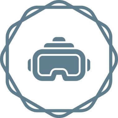 Sanal Gerçeklik Kulaklığı web simgesi, vektör illüstrasyonu 
