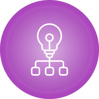 Işık lambası işareti, fikir, fikir ikonu daire içinde