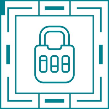 asma kilit web simgesi basit illüstrasyon