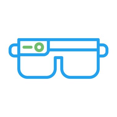 vektör gözlüğü düz biçim simgesi