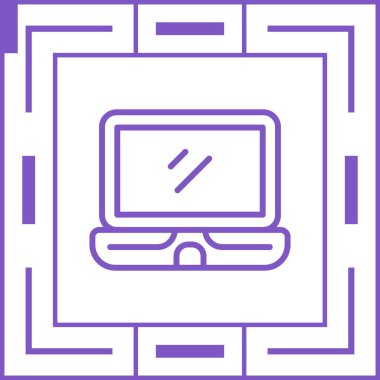 dizüstü bilgisayar simgesi web basit illüstrasyon