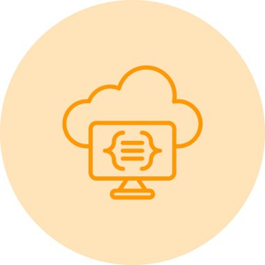 Sunucusuz Hesaplama Web simgesi vektör illüstrasyonu 