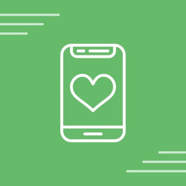 cep telefonu kalp simgesi vektör çizimi