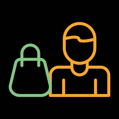 Kişisel Alışveriş Ağı ikon vektör illüstrasyonu