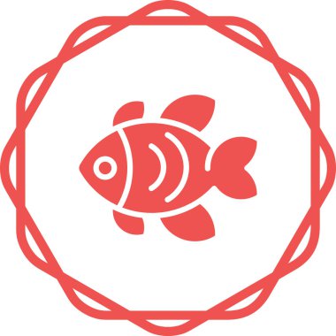 balık simgesi vektör illüstrasyonu