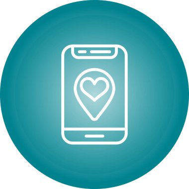 Modern b 'nin vektör çizimi kalbi olan bir telefon simgesinden yoksundur