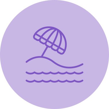 Vektör plaj şemsiye simgesi