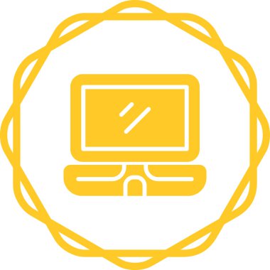 dizüstü bilgisayar simgesi web basit illüstrasyon