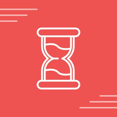 Beyaz çizgi saat simgesi uzun gölge arkaplanı ile izole edildi. Zaman sembolü. vektör.