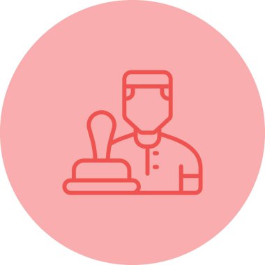 Tıbbi maskeli bir doktor simgesinin vektör çizimi