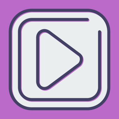 çalma düğmesi simgesi, vektör illüstrasyonu