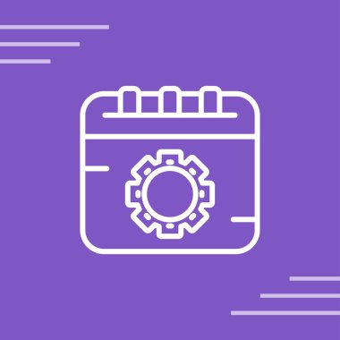 Mavi zemin üzerinde vites simgesi olan beyaz çizgili pil. Akümülatör pili ve akümülatör bataryası. Yeşil daire düğmesi. vektör.