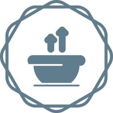 Son moda, yuvarlak, izole edilmiş arka planda banyo küveti simgesi