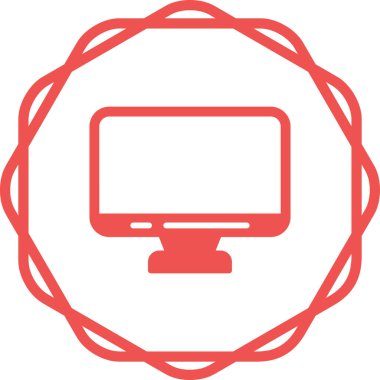 Bilgisayar monitörü simgesi. vektör illüstrasyonu