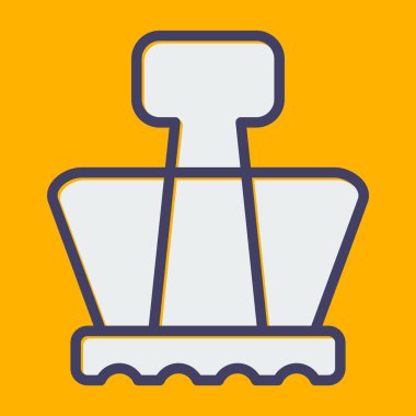 İnşaat vinci simgesi. Sarı arkaplanda izole edilmiş web tasarımı için ana hatlı vinç vektör simgesi