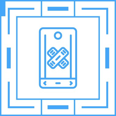 Cep telefonu simgesi, vektör illüstrasyonu