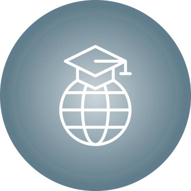 Benzersiz mezuniyet şapkası vektör simgesi