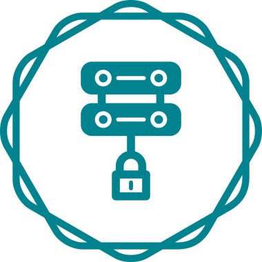 Sunucu Güvenliği Web simgesi vektör illüstrasyonu 