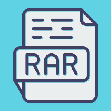 RAR dosya biçimi vektör illüstrasyonu
