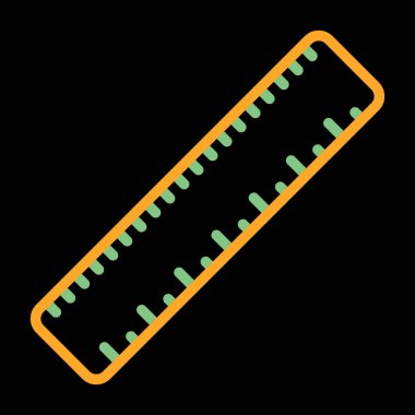 Düz cetvel ağ simgesi, vektör illüstrasyonu