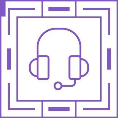 kulaklık web simgesi, vektör çizim