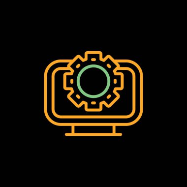 Masaüstü Bilgisayar Web simgesi vektör çizimi