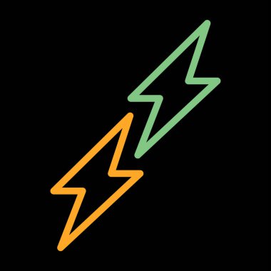 Şimşek vektör simgesi. Çizim vektörü düz ve grafik tasarımı