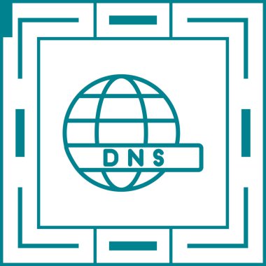 DNS Sunucu Web simgesi vektör çizimi