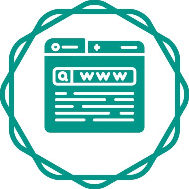Tarayıcı. Web simgesi vektör illüstrasyonu