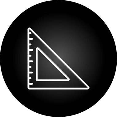 Üçgen cetvel ağ simgesi, vektör illüstrasyonu