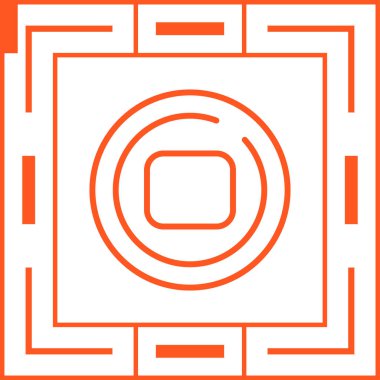 Dairesel labirent ikon vektör illüstrasyonu