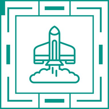 Moda biçimi izole edilmiş arkaplanda uzay roketi simgesi