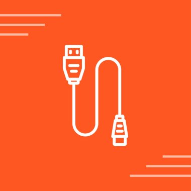 yazıcı kablo simgesi basit illüstrasyon