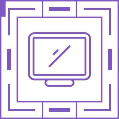 Masaüstü Bilgisayar Web simgesi vektör çizimi