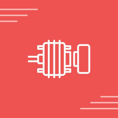 Beyaz arkaplanda kırmızı gölgeli akıllı saat ikonu. Kablosuz şeyler. vektör illüstrasyonu