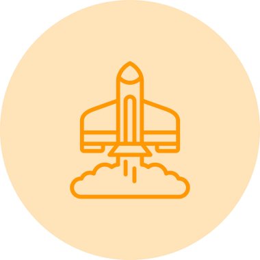 Roket. Web simgesi basit illüstrasyon