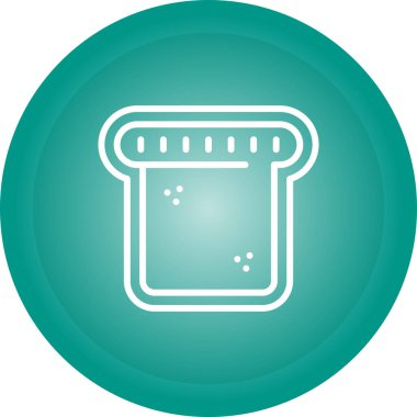 Uzun gölgeli beyaz çizgi tuvalet kağıdı ikonu. Yeşil daire düğmesi. vektör illüstrasyonu