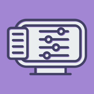 Masaüstü Bilgisayar Web simgesi vektör çizimi